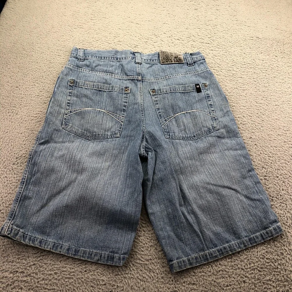 Stylo Shorts Mens 34 Blue Denim Bermuda Relaxed Fit 12 Inseam Casual Long Summer